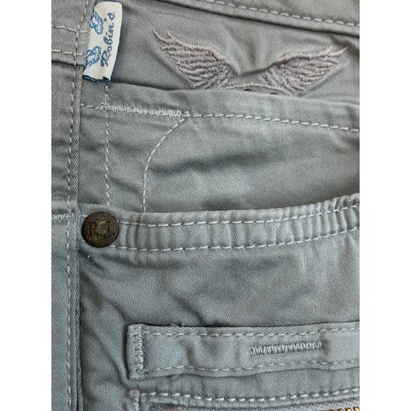 $435 Womens Robins Jeans Cargo Pants Wings Embellished Skinny Stretch Sz 27 6758 - Picture 6 of 13